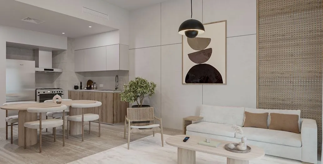 The Plaza apartment living room